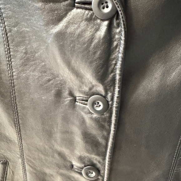 Pelle Studio Wilsons Leather Jacket Womens Medium Black Button Front Career - Picture 4 of 9